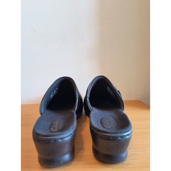 Clarks Bendables 67378 Women Black Leather Mule Clog Shoe Size 10M Pre Owned - Picture 8 of 10